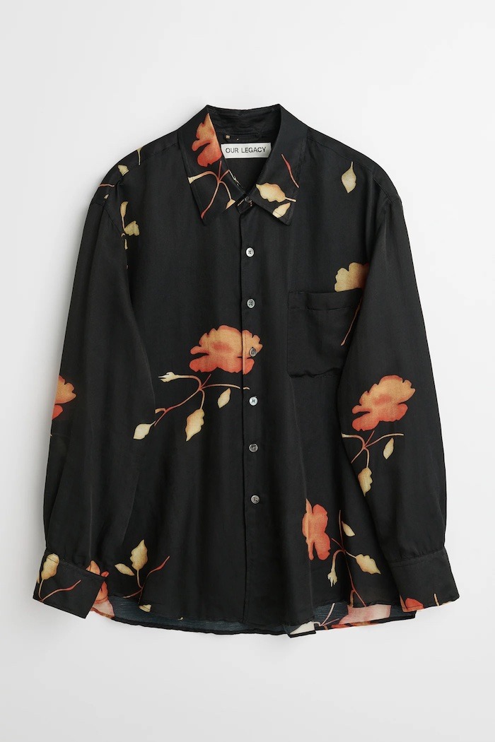 Our legacy collection automne hiver 2023 fw23 above shirt nocturnal flower print