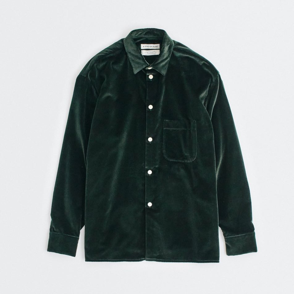 A kind of guise collection automne hiver 2023 gusto shirt corduroy velvet vert emerald fw23