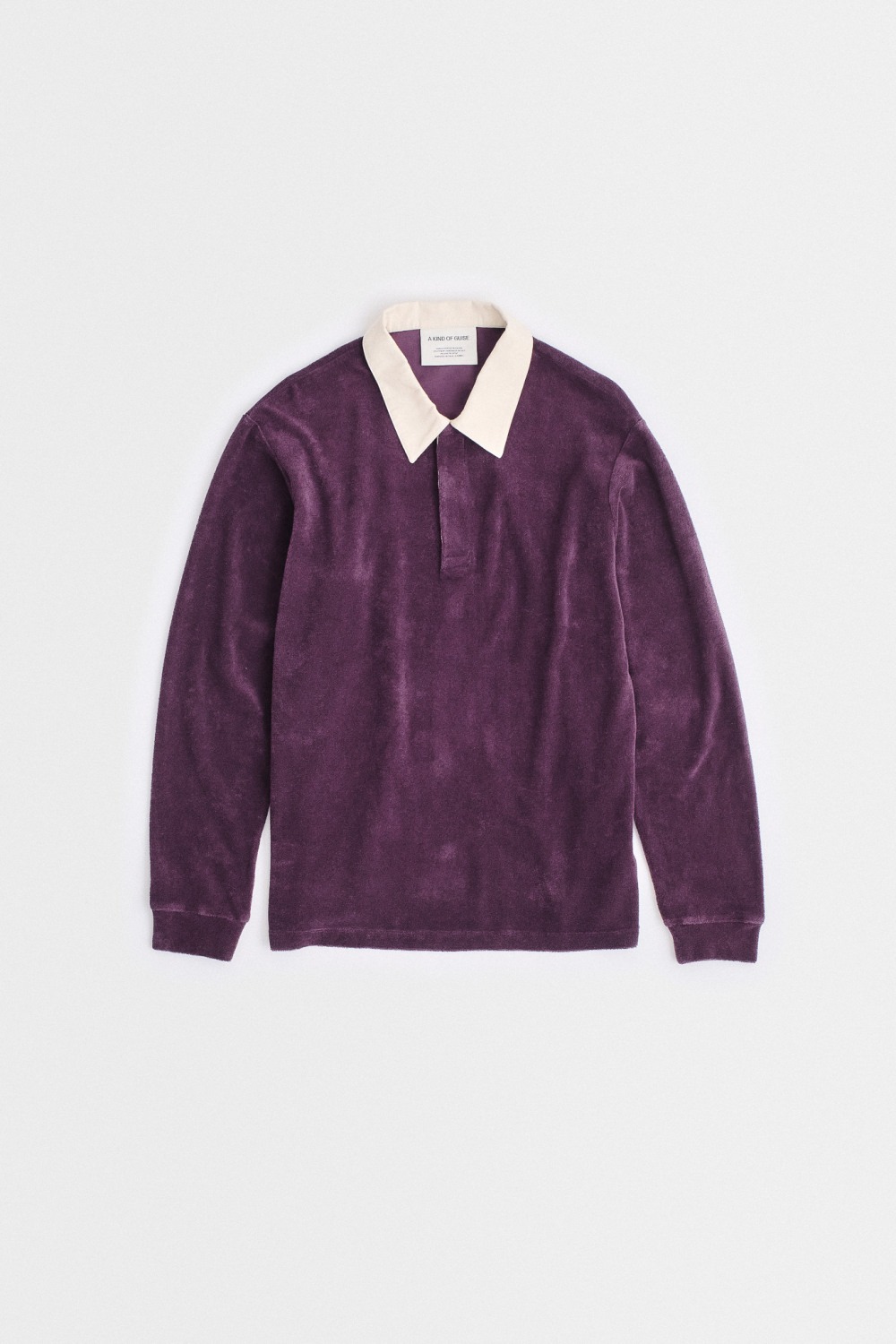 a kind of guise polo rugby shirt velours velvet rayk purple