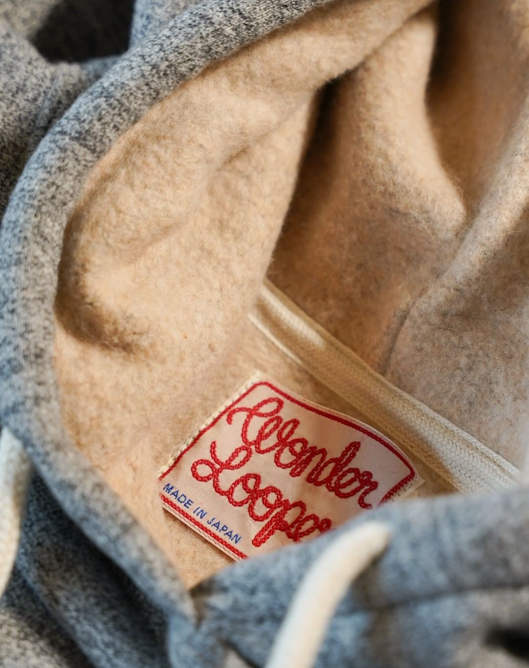 Wonder looper marque brand sweat loopwheel made in japan hoodie foxfibre