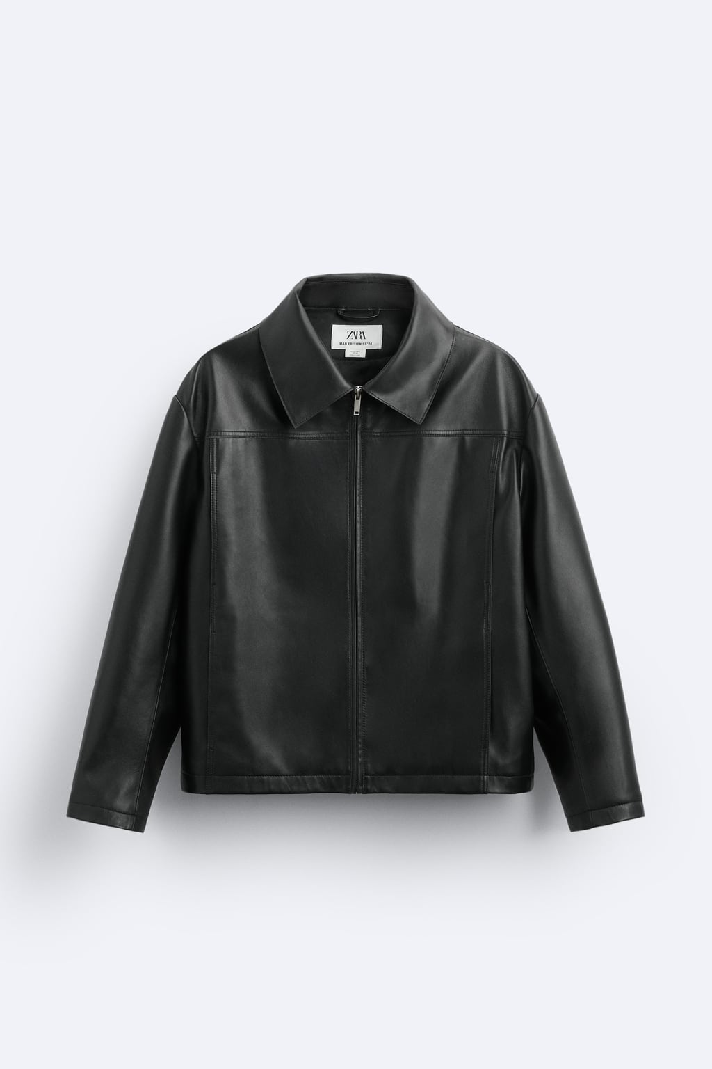 Zara cuir homme noir veste