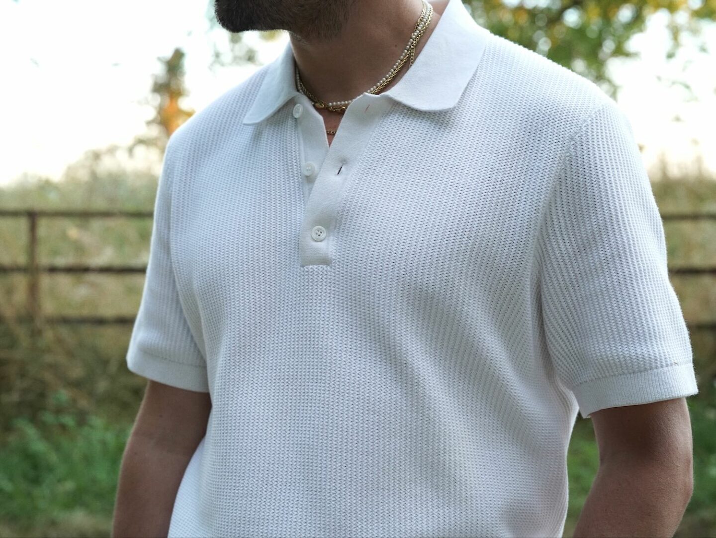 polo blanc homme