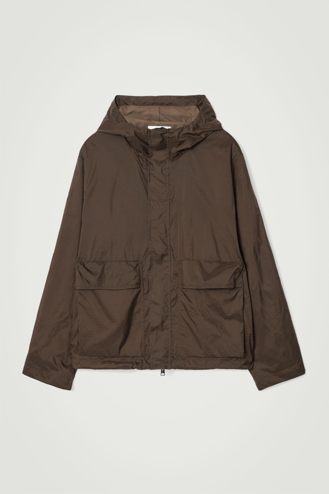 Veste parachute nylon oversize marron hydrofuge