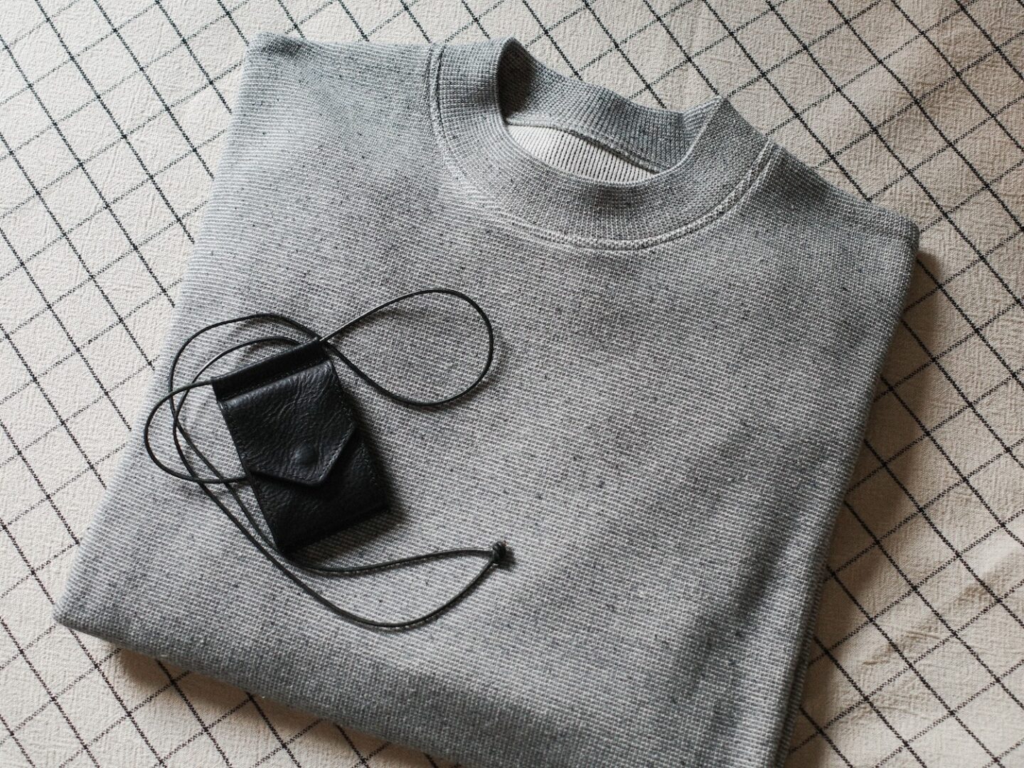 Sweatshirt marque japonaise brand Cale tokyo coton soie hender scheme hang wallet black leather