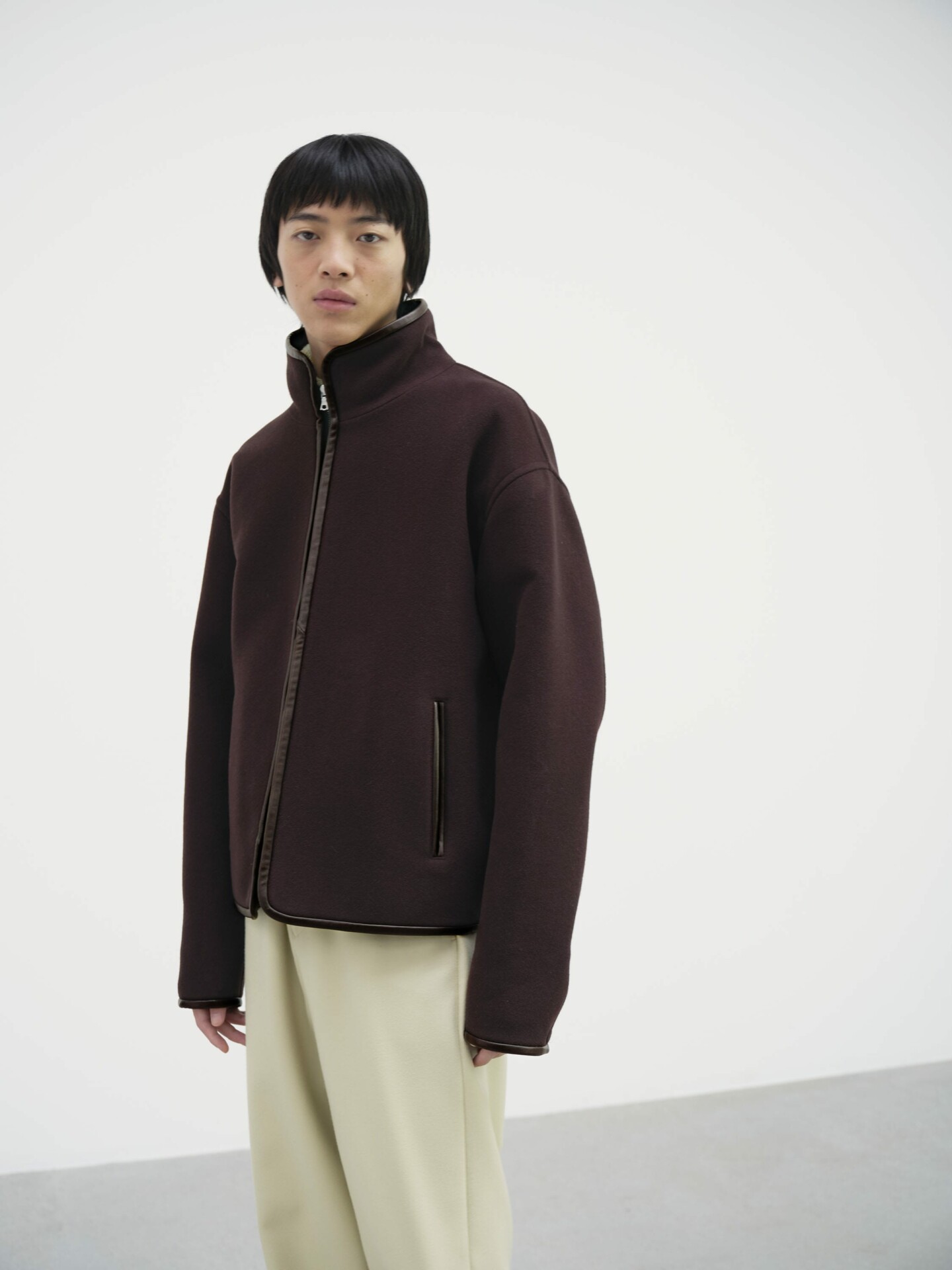 Auralee marque brand fleece blouson FW24 loobook collection polaire laine homme