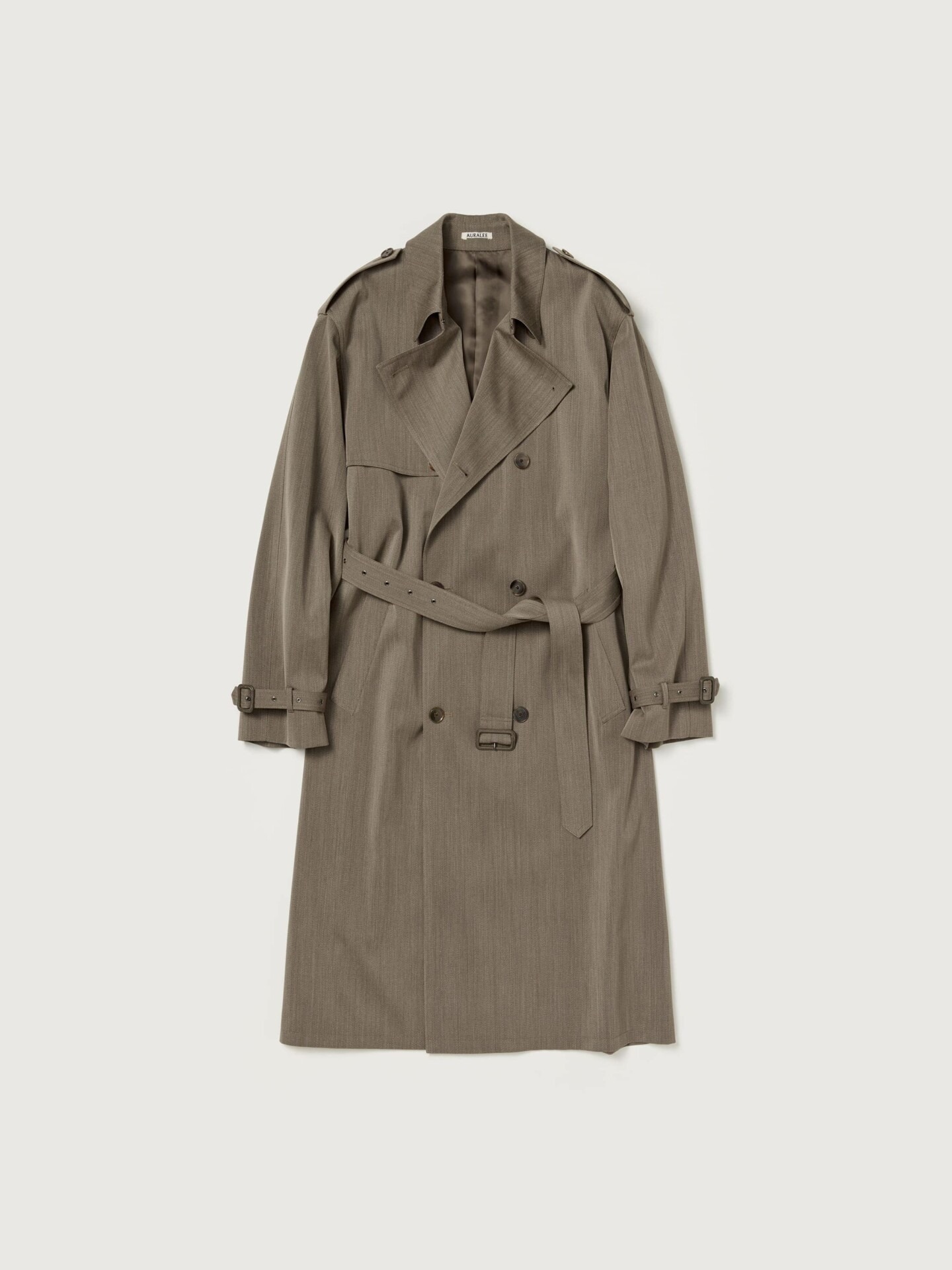 Auralee trench coat wool laminate twill fw24