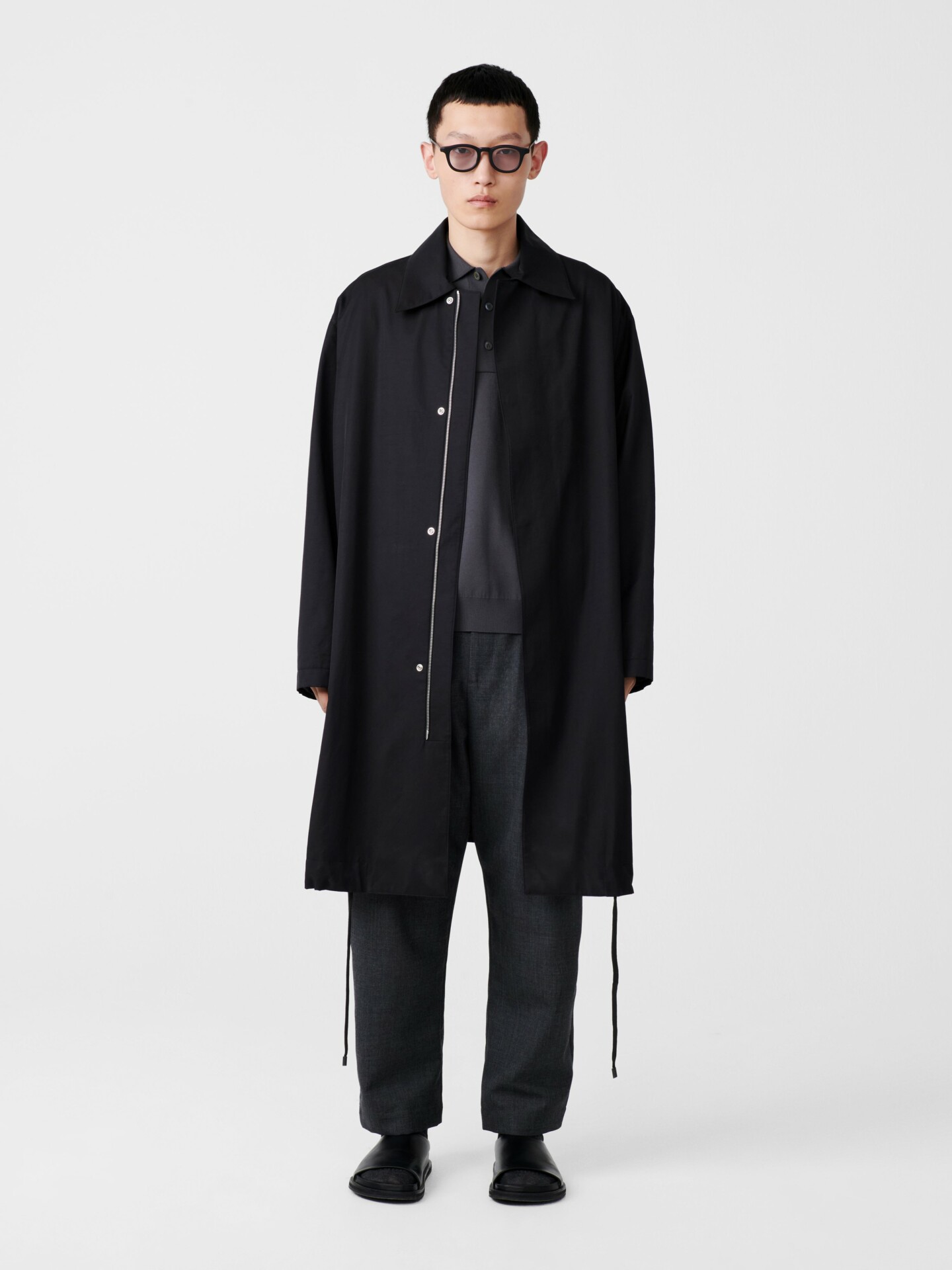 Studio nicholson drive coat mac black