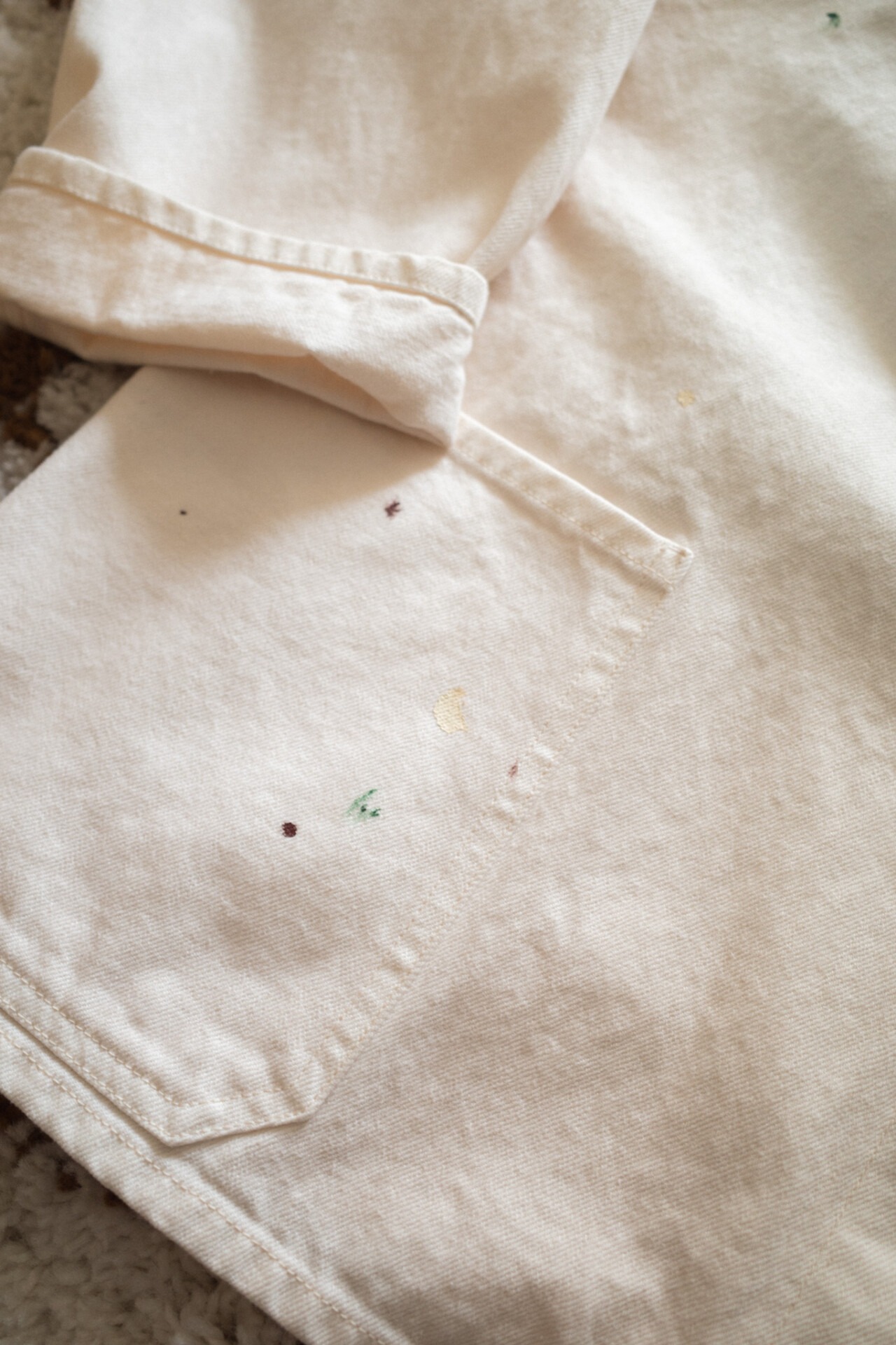 Yoko Sakamoto denim jacket coverall fade white