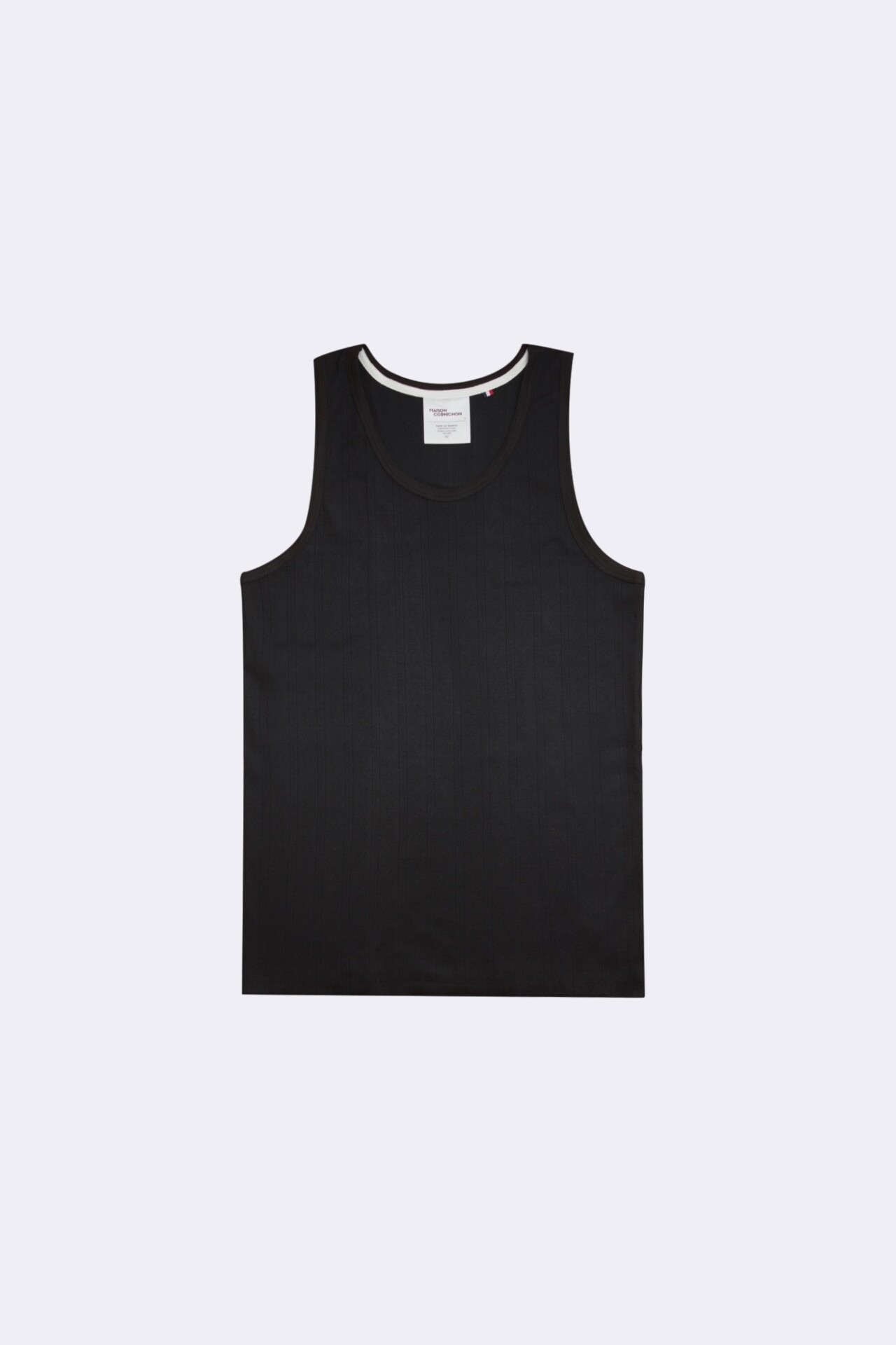 débardeur pour homme type maillot de corps en maille ajourée fait en france par Maison Cornichon et le styliste Boras