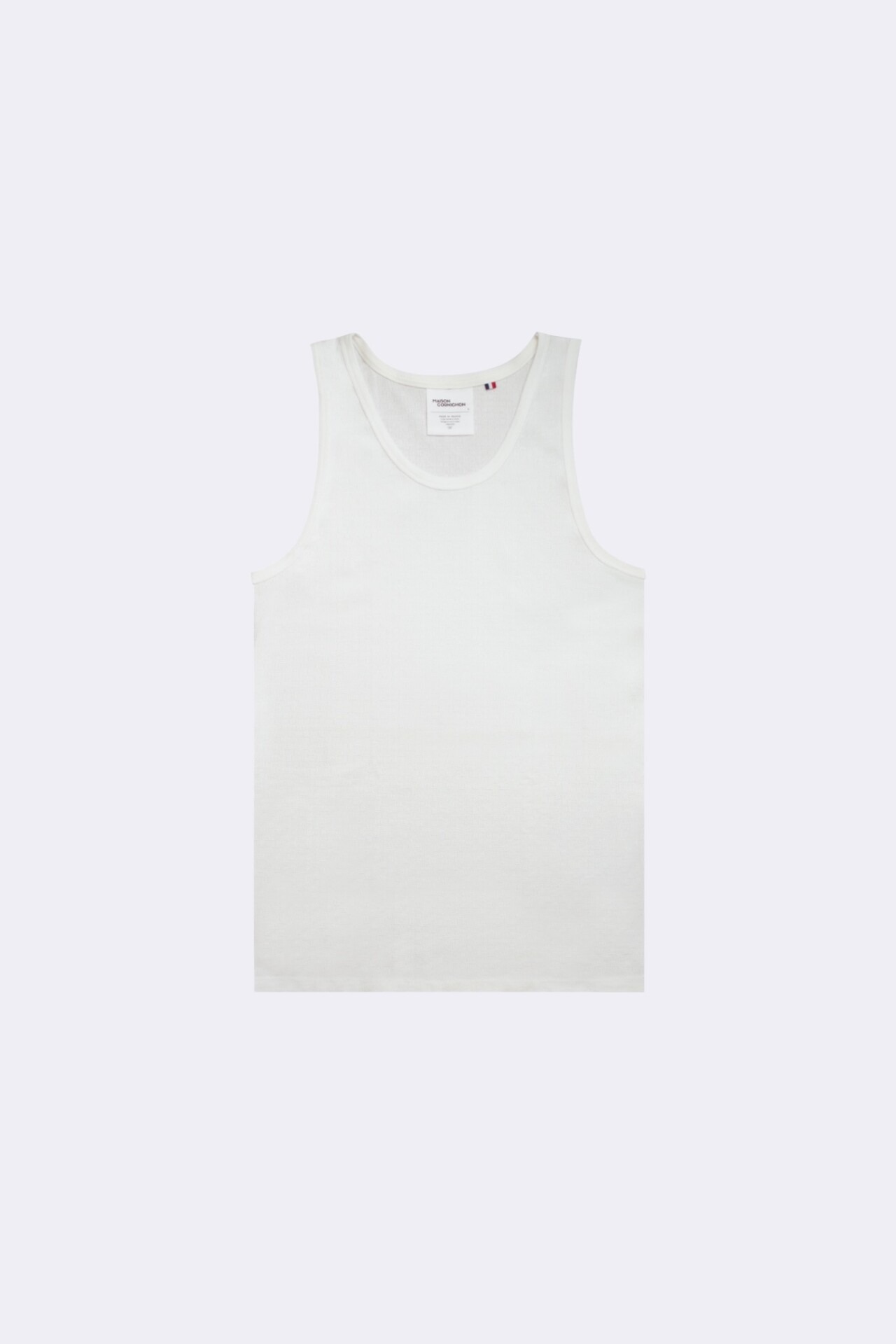 débardeur pour homme type maillot de corps en maille ajourée fait en france par Maison Cornichon et le styliste Boras
