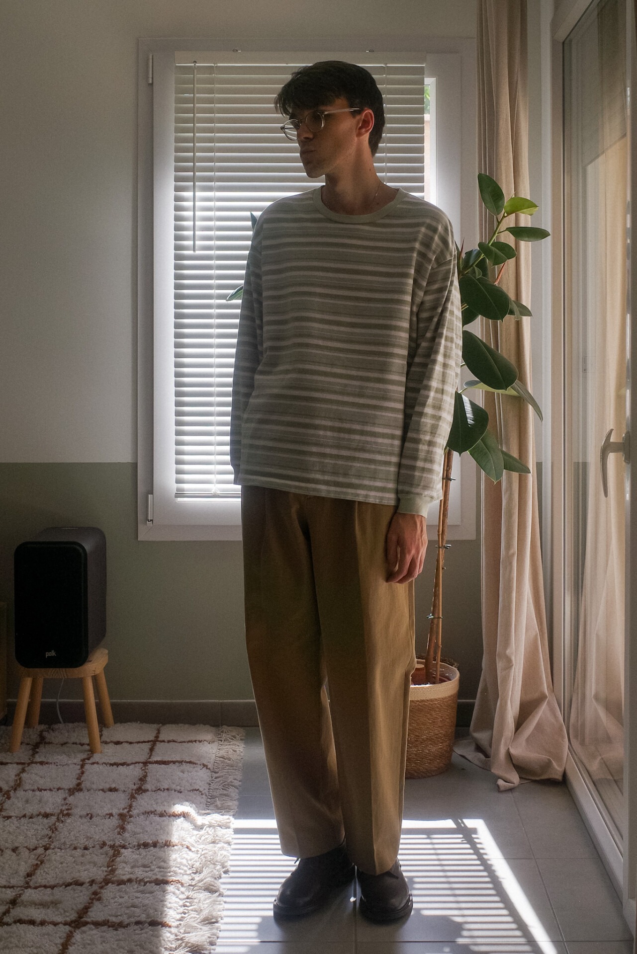 Marinière homme polyploid longsleeve B Auralee finx chino Tricker's Woodstock Espresso