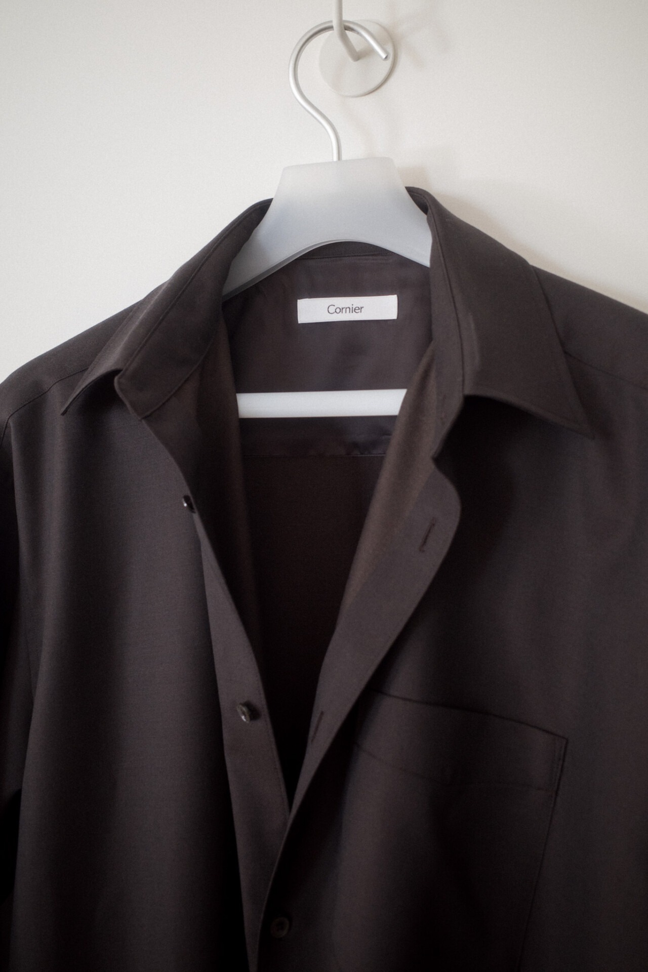 Super130'S Wool Chambray Gabardine Shirt