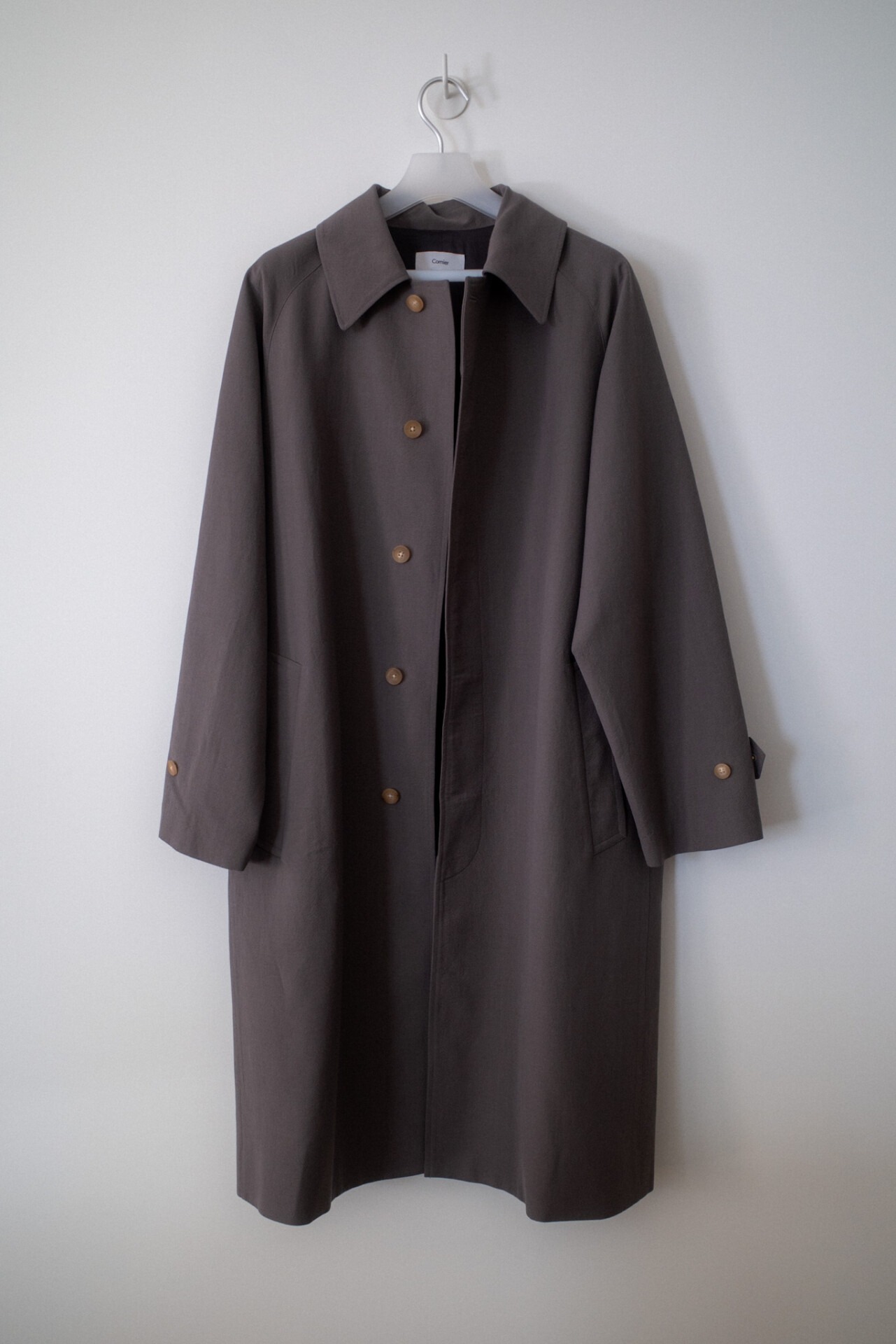Cornier paper wool balmacaan coat ss24