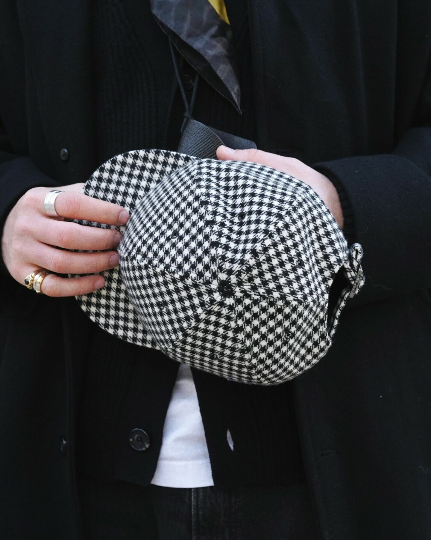 casquette larose paris pied de poule