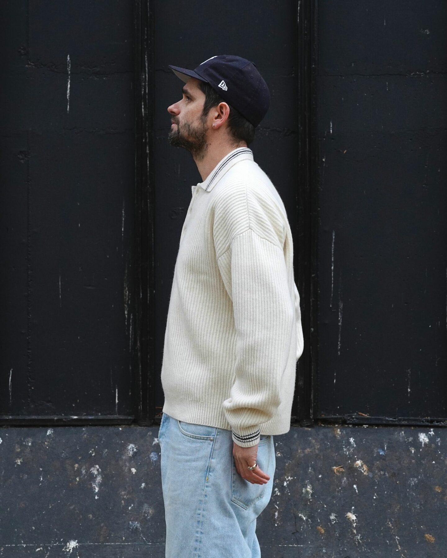 hast pull oversize en laine mérinos à col polo