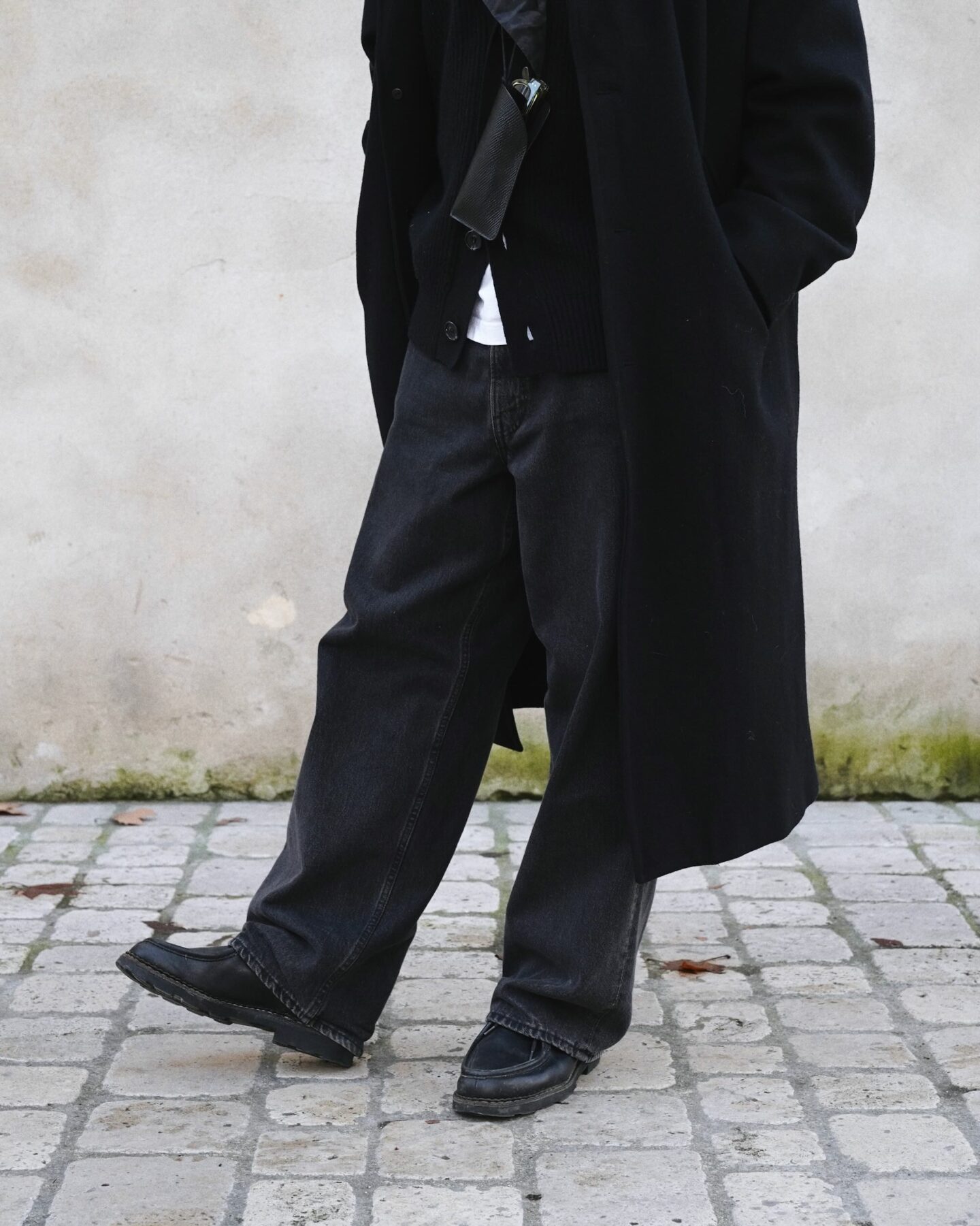 orslow 105 jeans super dad fit black stone wash paraboot michael black