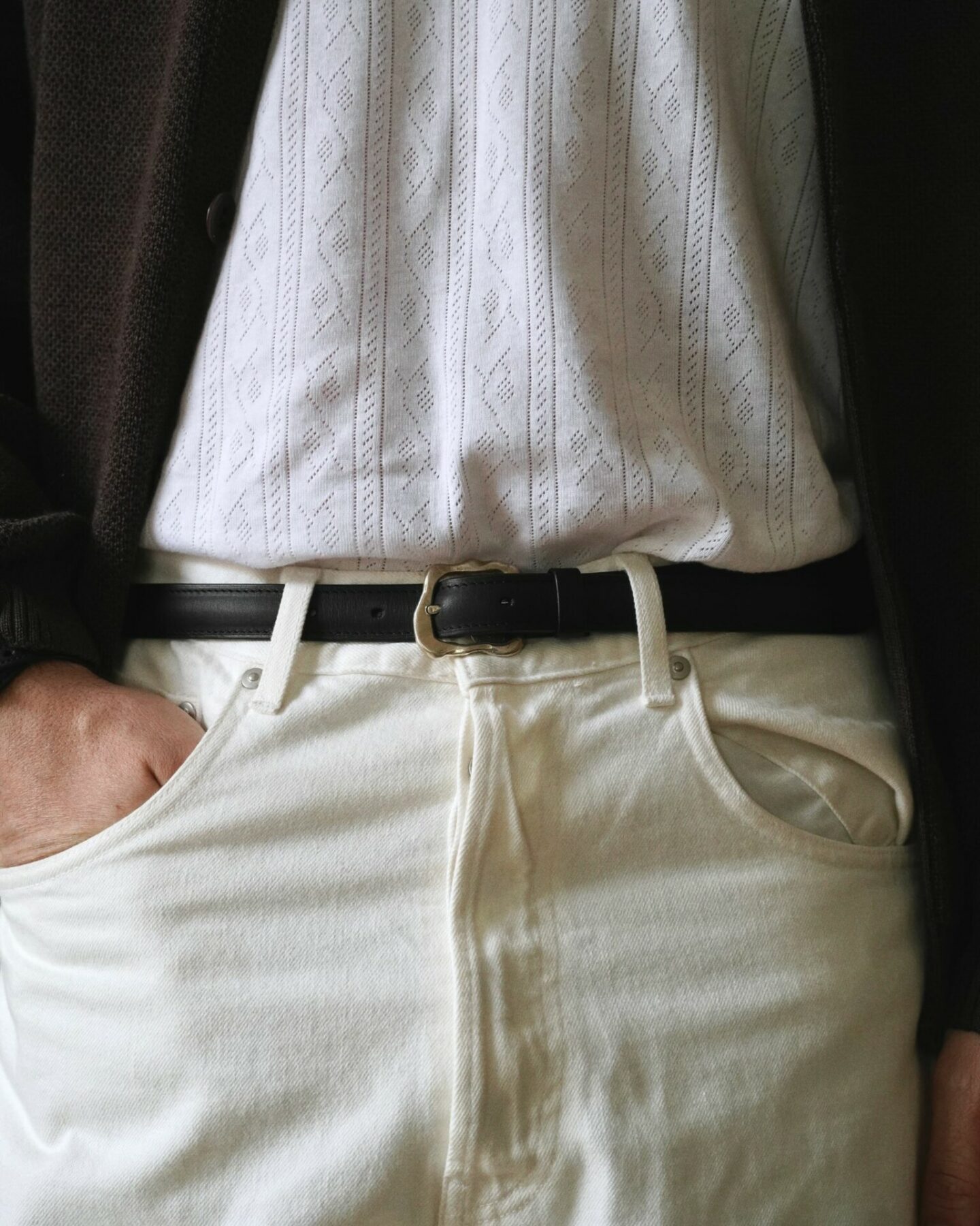 bracelet en cuir double tour avec boucle en argent massif de la collaboration entre Laperruque et Memowa