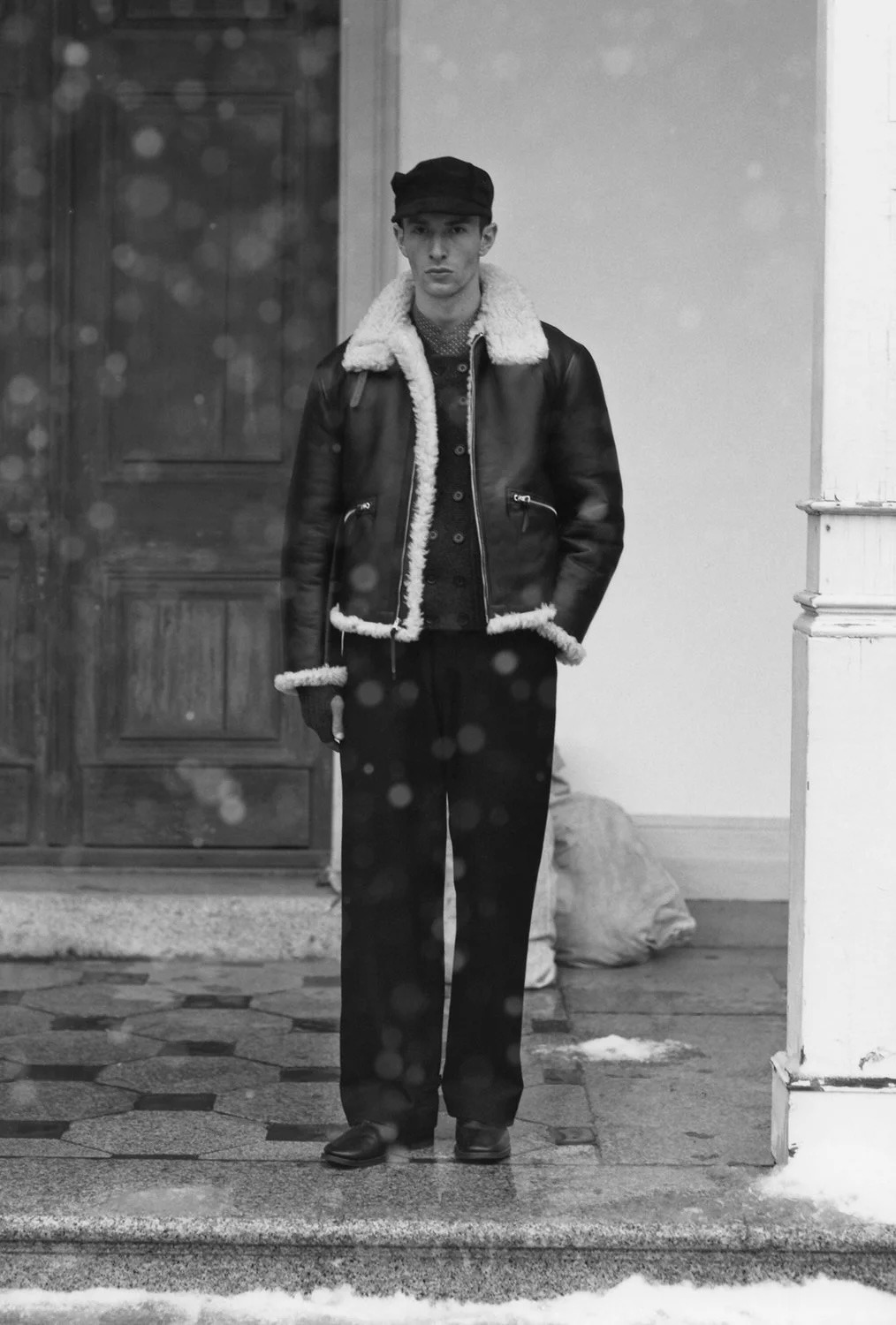 shearling veste cuir made in japan