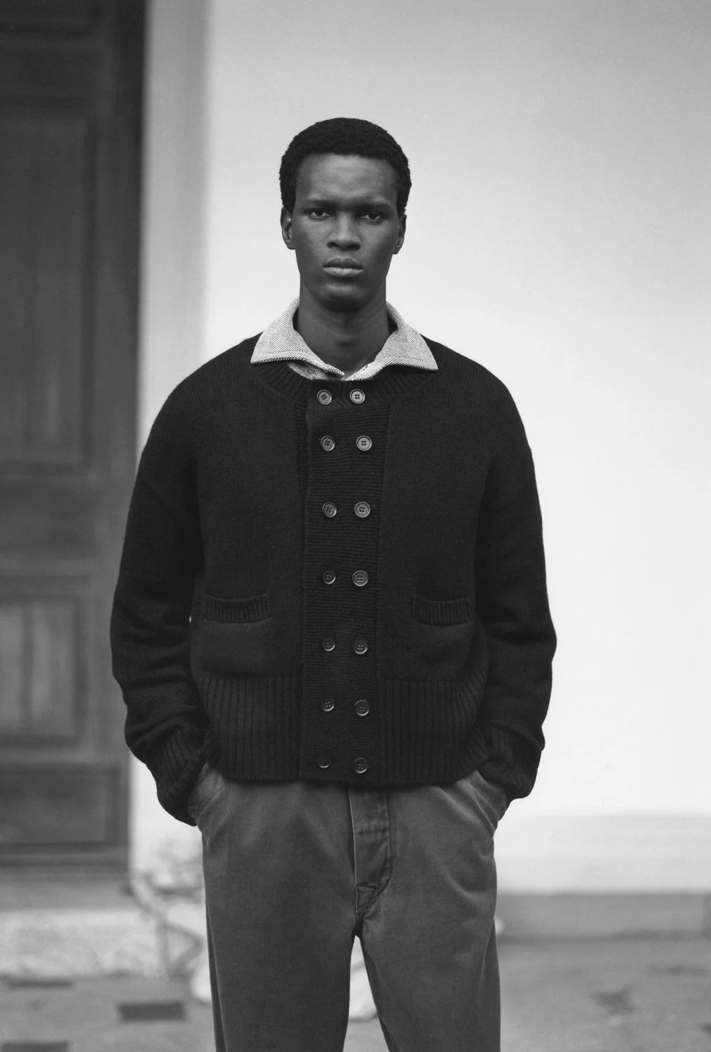 Cardigan workwear crois&eacute; laine