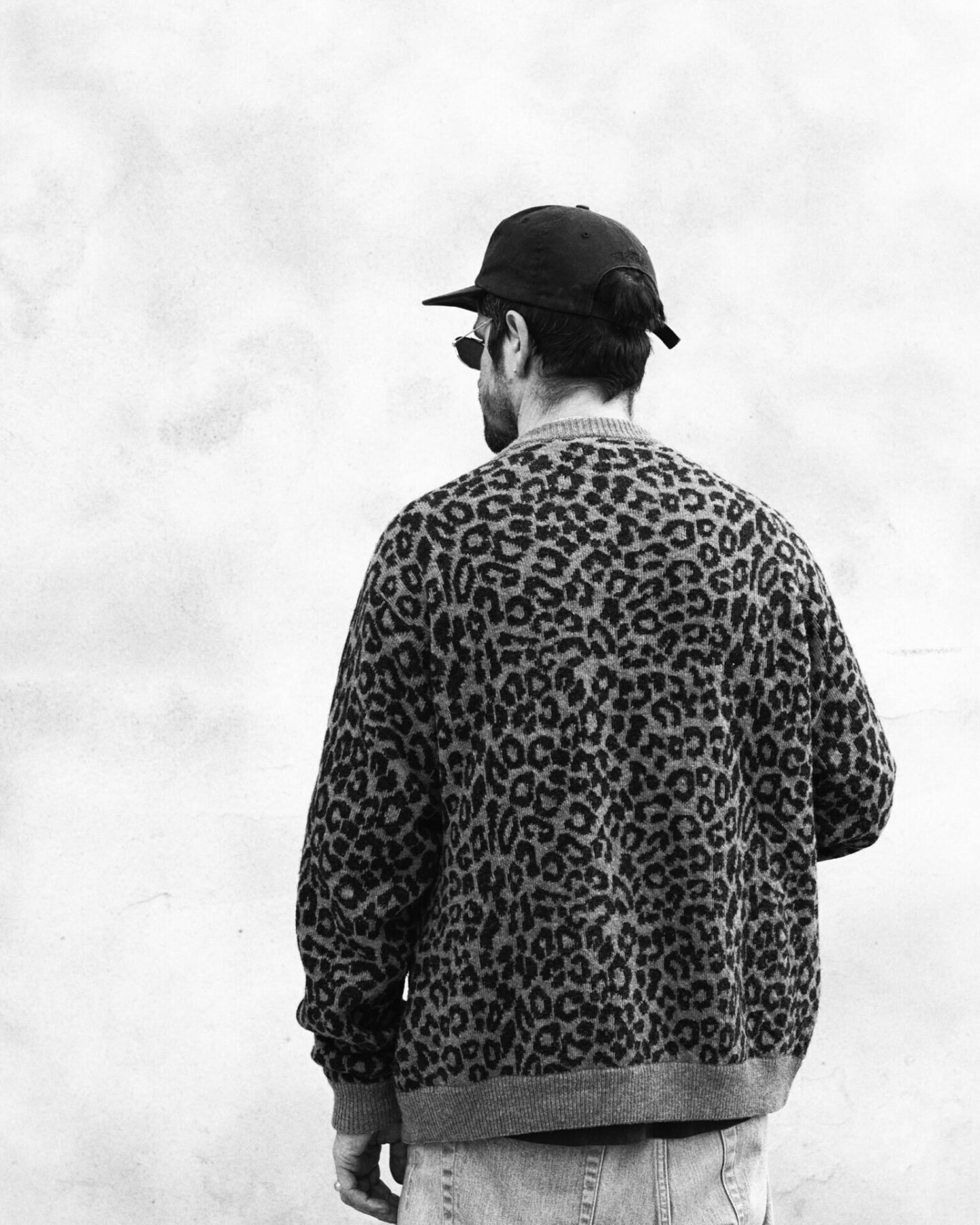 noah nyc cardigan leopard pattern shetland wool