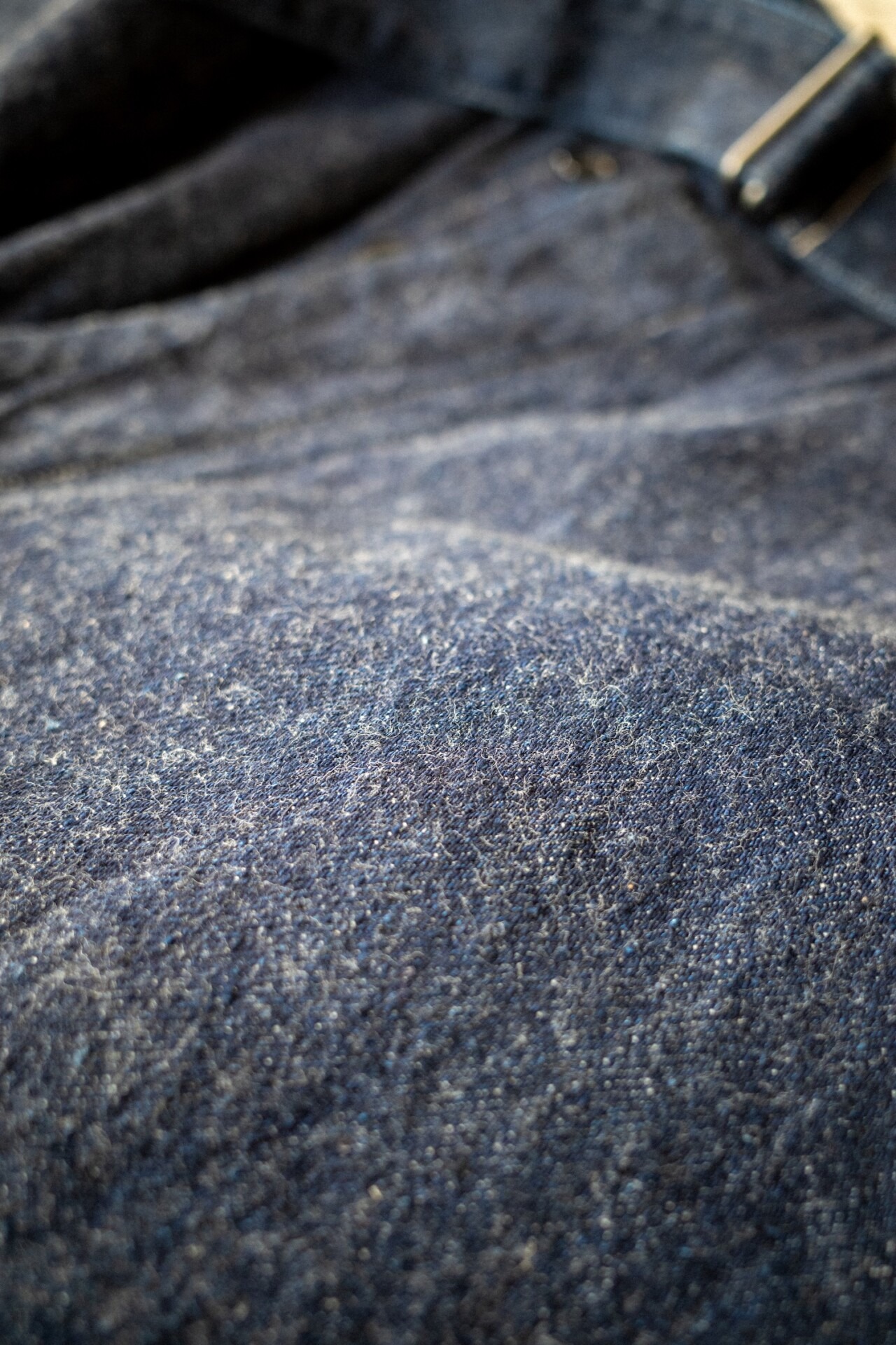 Hairy denim unsinged