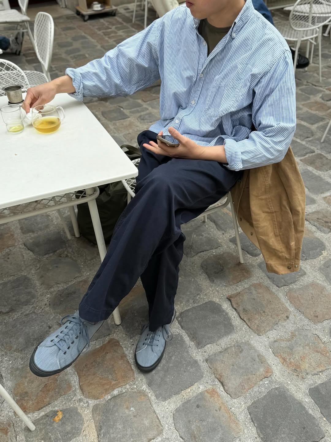 Dr&eacute; Projet Catchball BL shoes collaboration SEE FAN Paris chambray blue