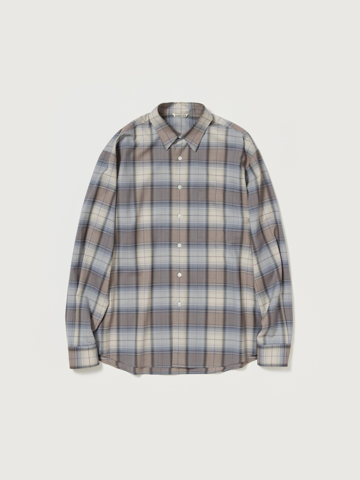 Auralee superlight wool shirt check ss26