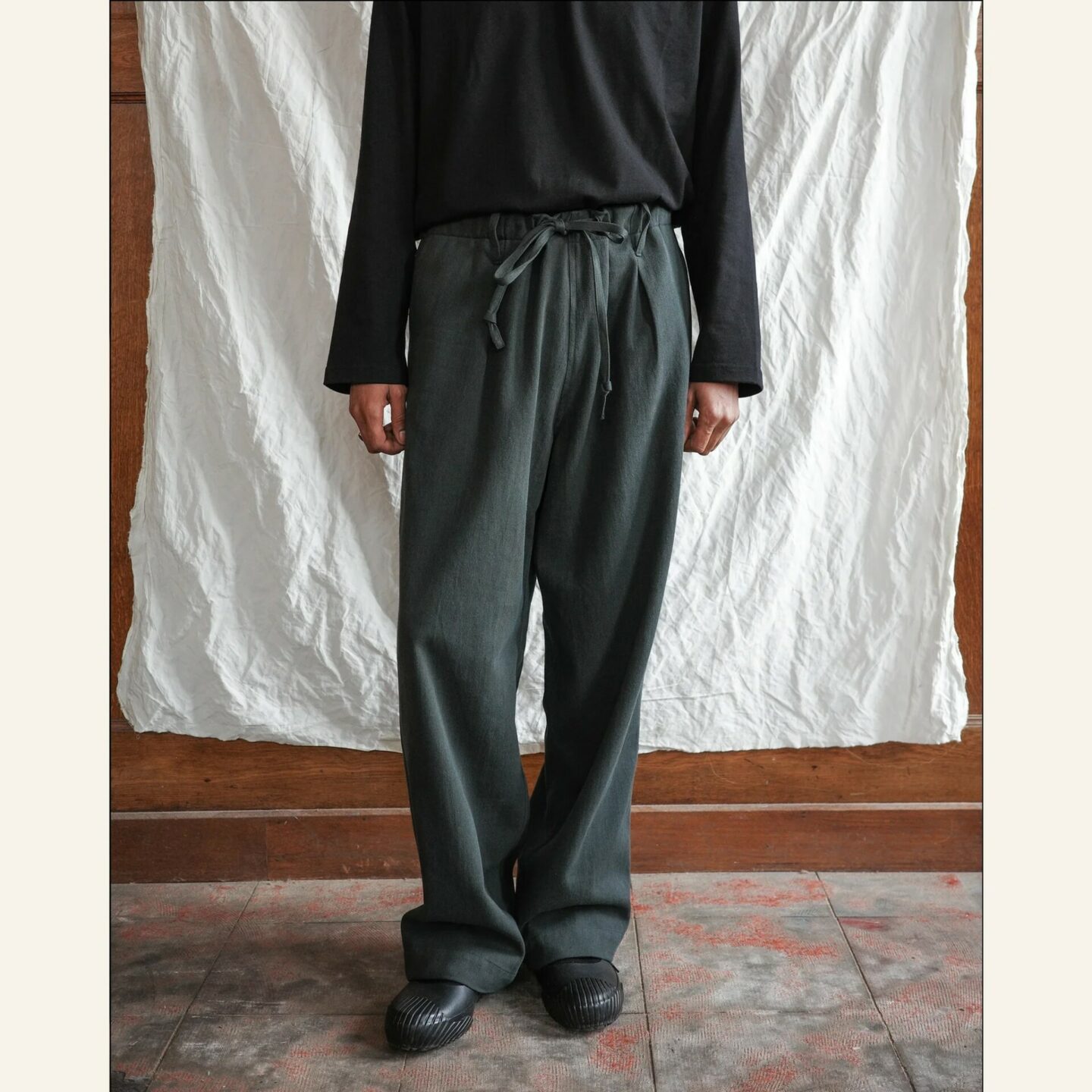 Conkers marque pantalon Rambler coton lin gris loch
