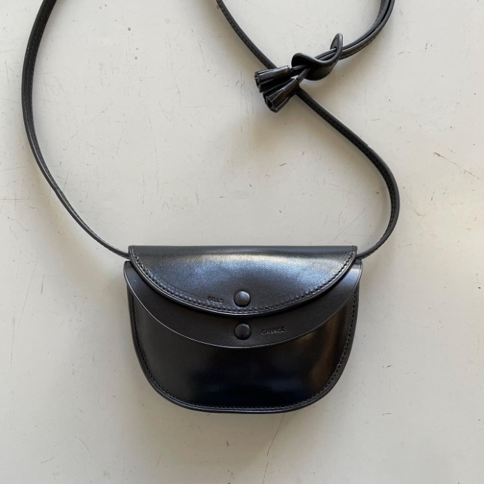 Kaptain Sunshine Leather pouch round black sac homme cuir &eacute;t&eacute; 2026