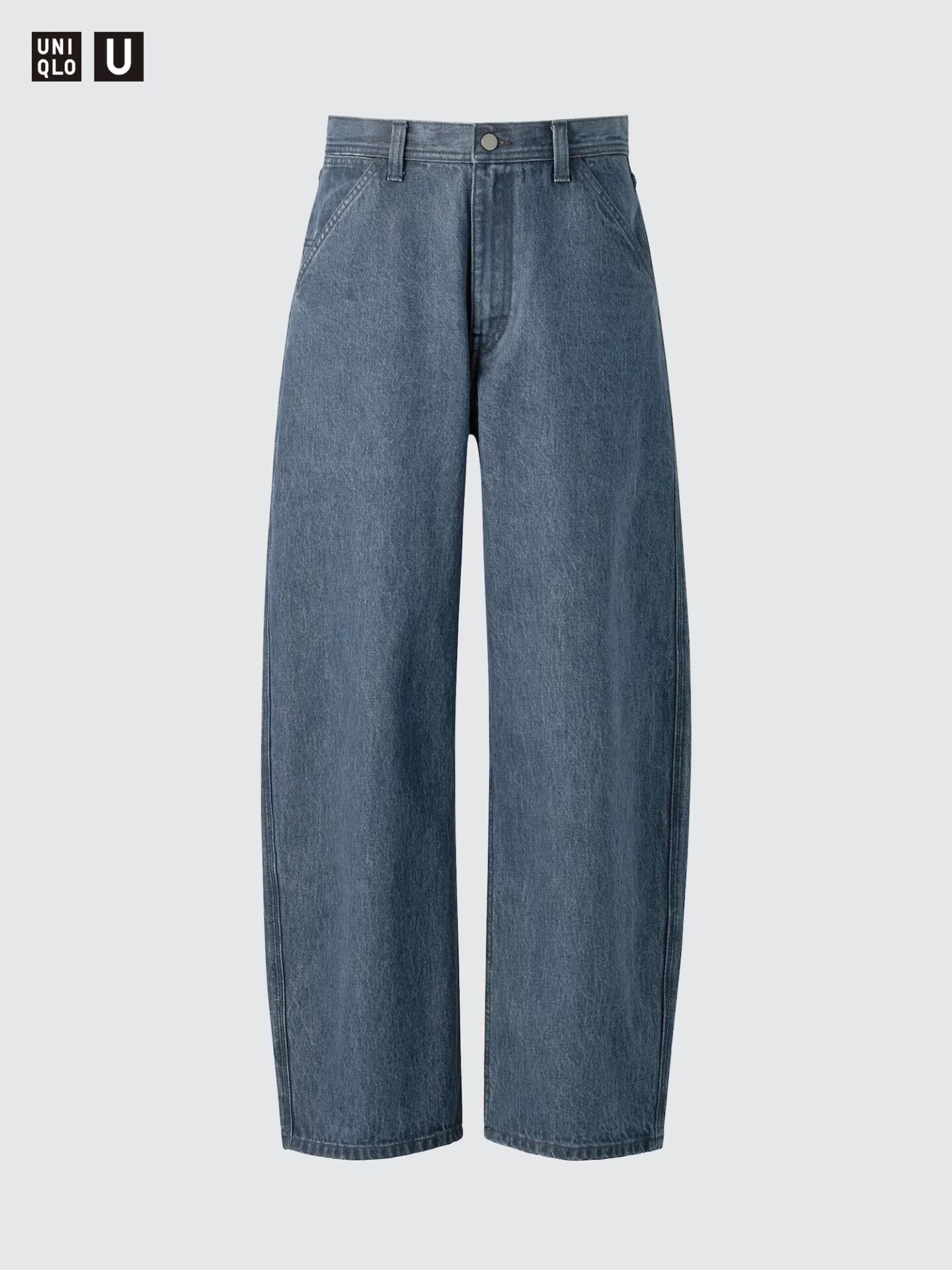 Uniqlo U ss26 denim mode homme &eacute;t&eacute; barrel pantalon jean bleu