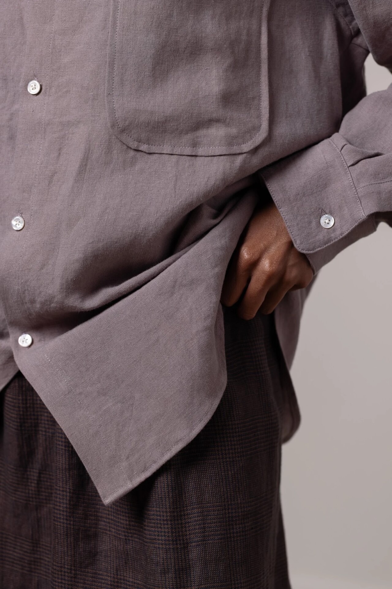 William Frederick marque office shirt mauve linen